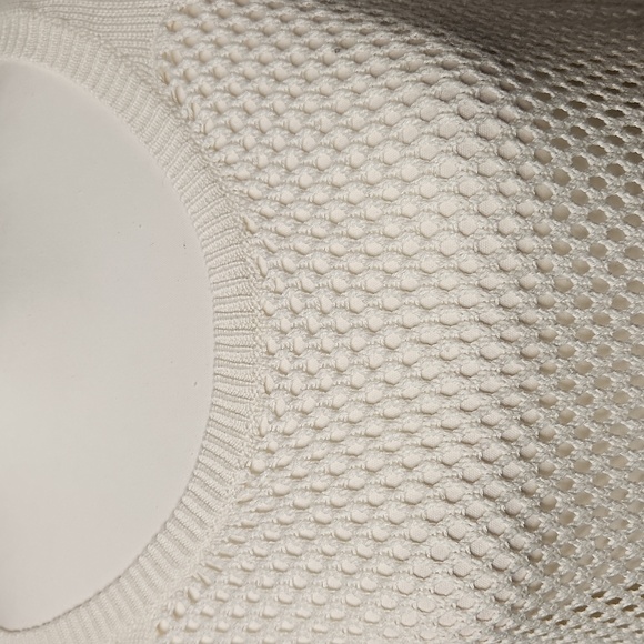 Ivory hollow out crochet knit beachy boho crewneck pullover sweater. Size xl - Picture 3 of 7